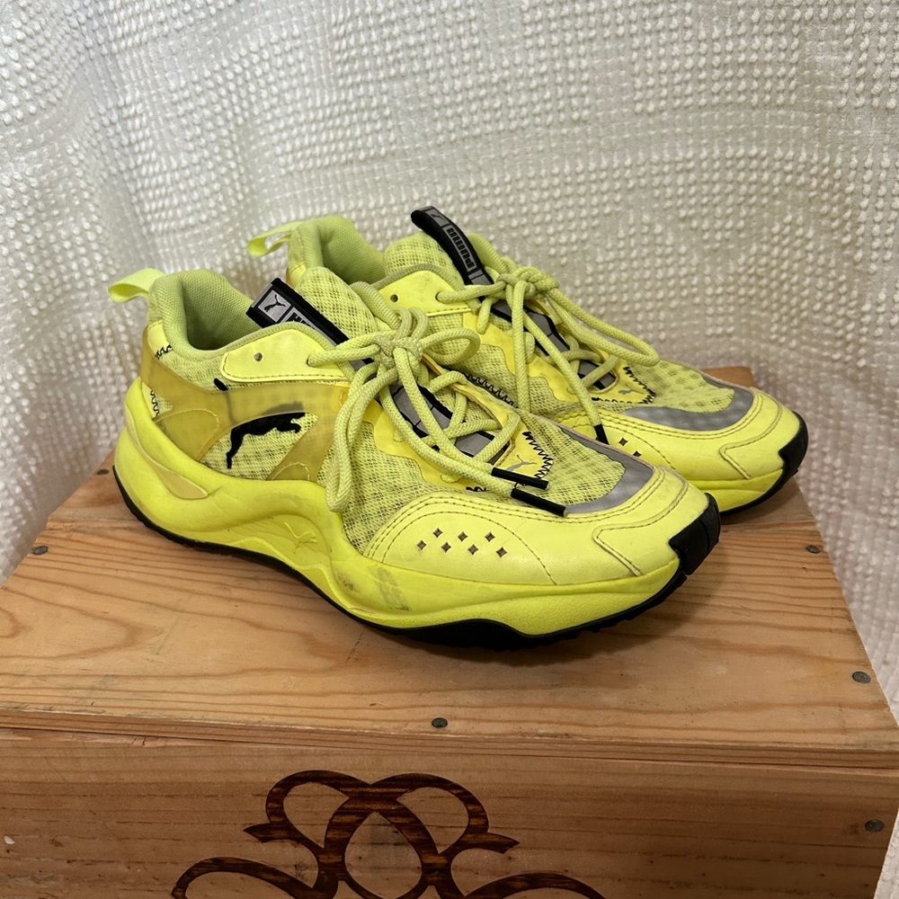 Neon Yellow Athletic Shoes